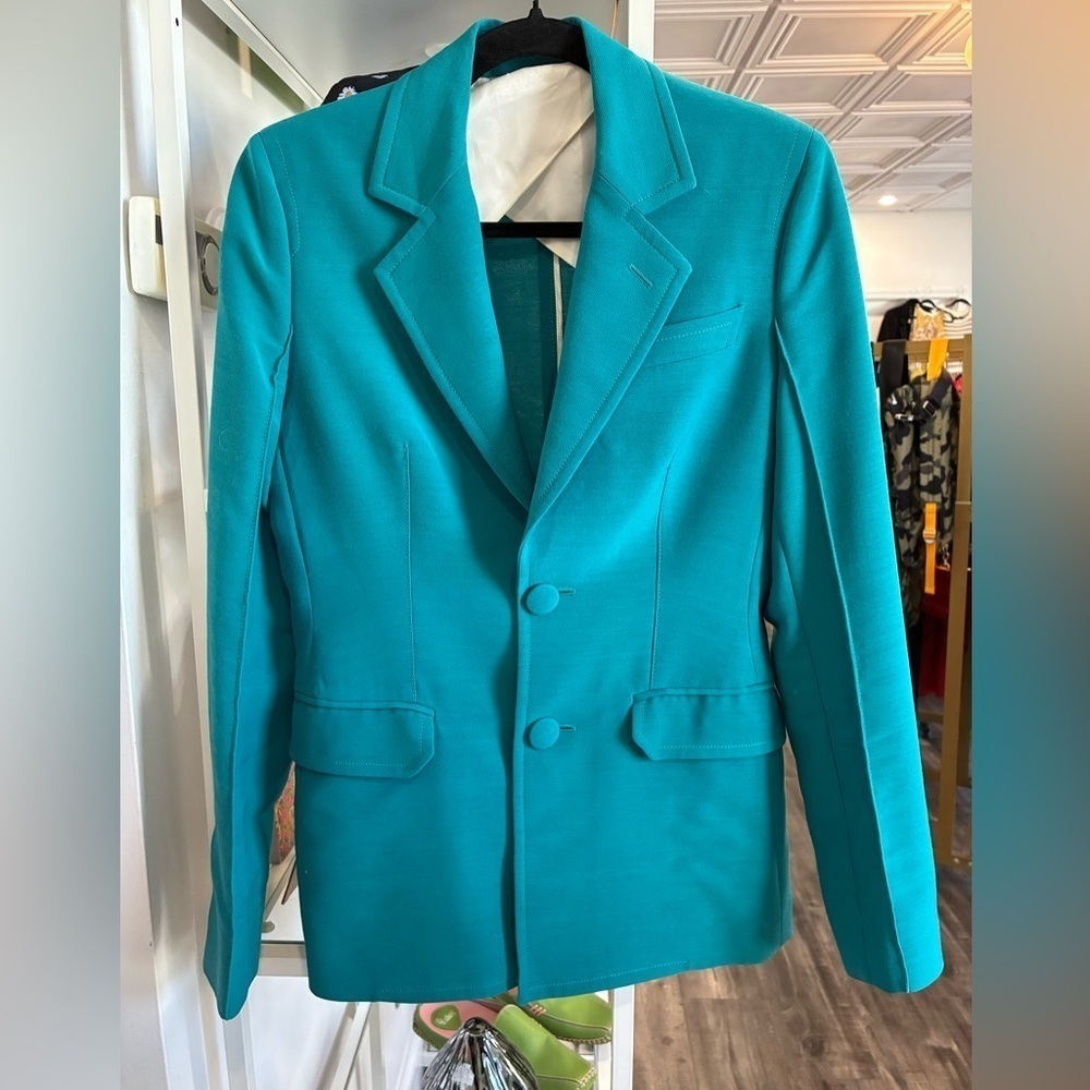 Bally Switzerland teal blazer size 6